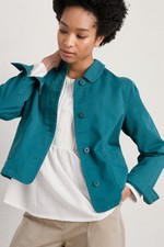 Seasalt Women's Jacket - Teal Coombe Lane Cotton Jacket - Tall - Seaway