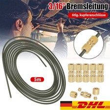 5M BREMSLEITUNG BREMSROHR Ø 3/16" 4,75MM & 6X SCHNELL-VERBINDER OHNE BÖRDELN KIT