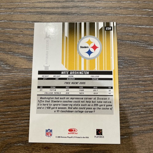 2005 Leaf Rookies & Stars Longevity Nate Washington /50 Steelers - Picture 5 of 7