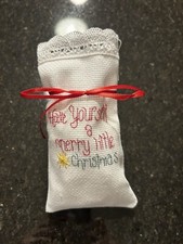 Bolsa de regalo o bolsa de golosinas punto de cruz "Feliz Navidad"