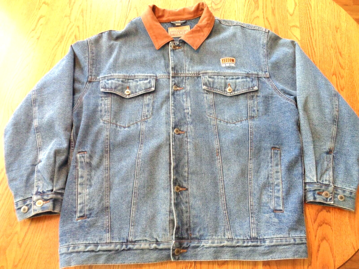 Vintage Denim Jacket Swingster Workwear Lined XXL Blue Jean Jacket - YELLOW  Logo