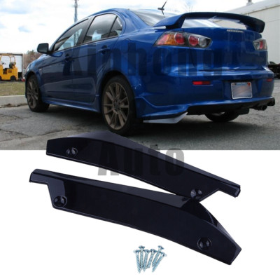 For Mitsubishi Lancer Glossy Rear Bumper Lip Diffuser Splitter Canards Spoiler
