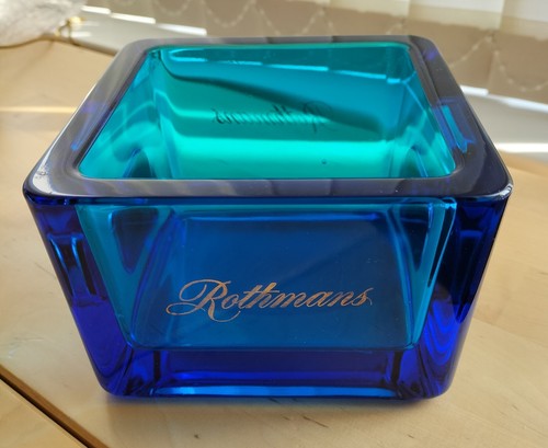 1970s Rare Large Swedish Blue Glass Rothmans Cigarettes Advertising Bar Display - Picture 4 of 8