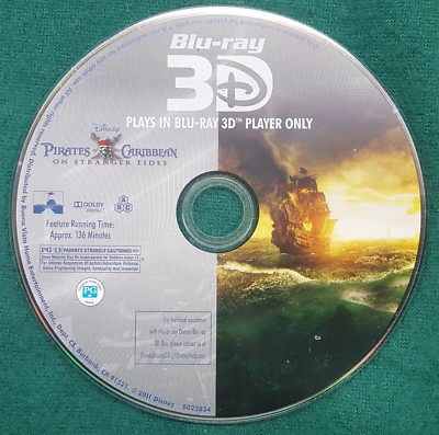 3D BLU-RAY DISC ONLY Pirates of the Caribbean On Stranger Tides 2011 ...