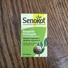New Sealed Senokot Regular Strength  Natural Laxative 50 Tabs Exp 06/25
