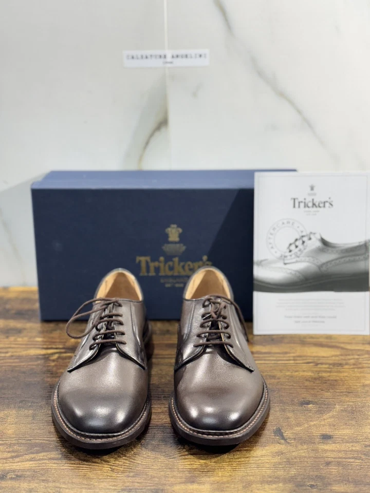 Tricker’s Scarpa Uomo Robert  Derby In Pelle Espresso   3616/ 49 Numero 40 - Imagen 2 de 4