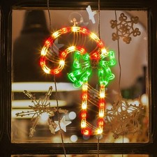 18" 50 Lighted Candy Cane Christmas Light, Window Sculpture Decoration