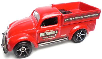 2019 HOT WHEELS '49 VOLKSWAGEN BEETLE EL SEGUNDO TIRE RED 2 5/8'' PICKUP TRUCK