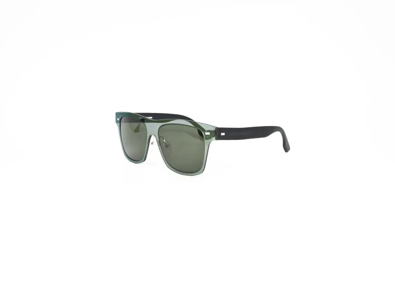 McQ by Alexander McQueen MQ0008S 002 Sunglasses Unisex Blue Square Green Lens image 2