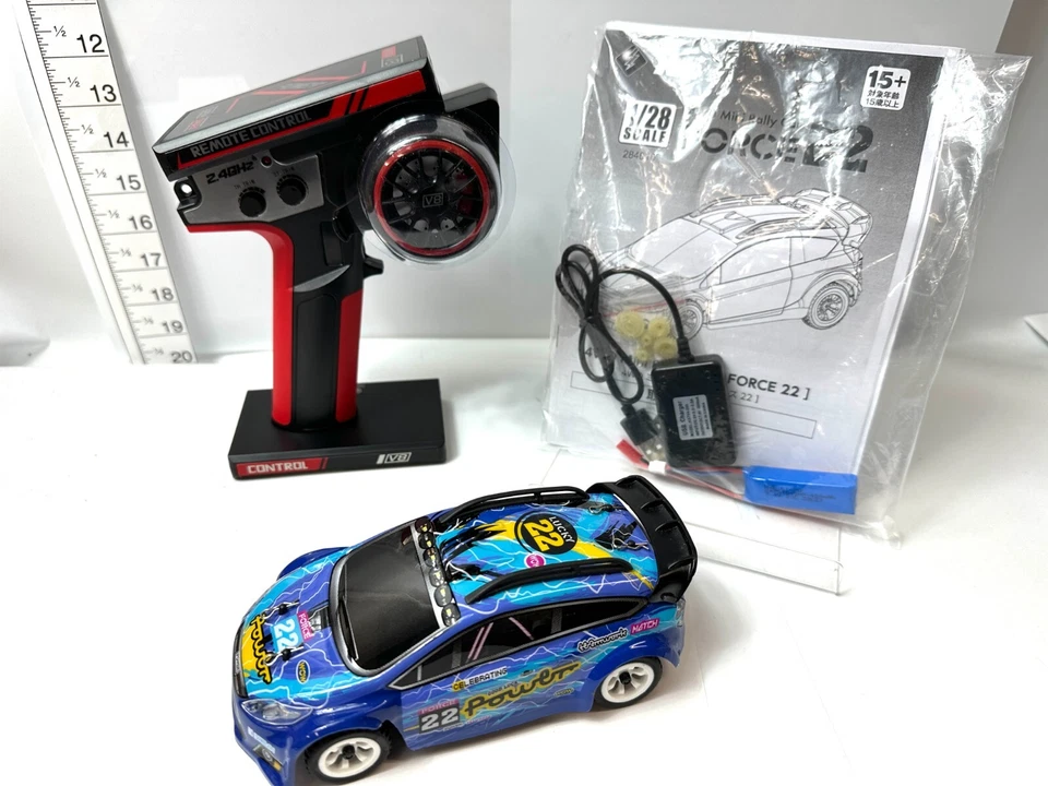 HiTEC 1/28 Scale 2.4GHz 4WD Mini Rally Car Force 22 RC Car Japan - Image 3 of 4