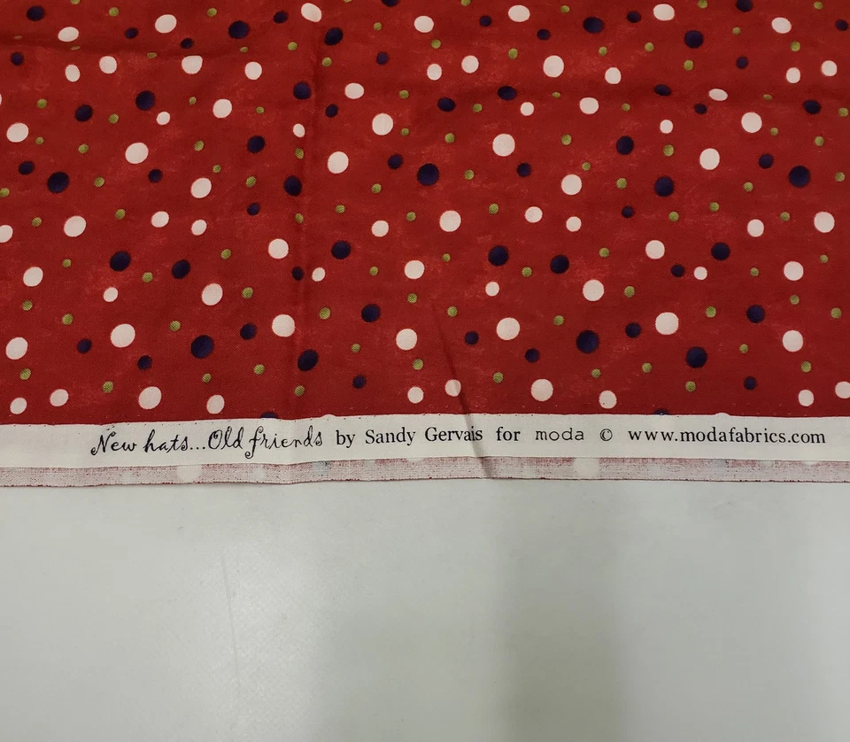New Hats....Old Friends by Sandy Gervais for Moda Fabrics Polka Dot Fabric 1/2yd - Image 3 of 4