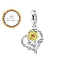 Daughter Heart Dangle Charm, Daughter Charm, Silver Charm, Women Gift Charm