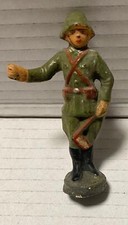 old Elastolin/Lineol figure, soldier of the Wehrmacht signal flag condition s...