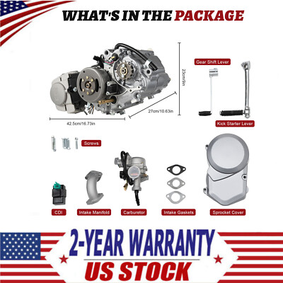 4-Speed Kick Start Motor 4Stroke Motorcycle Pit Dirt Bike Engine Fit Honda  125CC