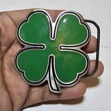 2001 Great American Products Fine Pewter Four Leaf Clover Green Belt Buckle