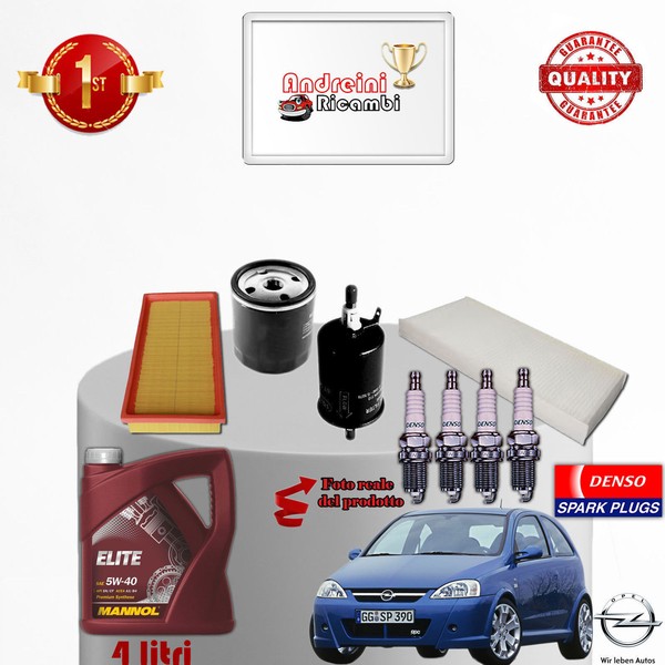 Inspektionskit Filter ÖL Kerzen opel Corsa C 1.4 I 16V 66KW 90CV Von 2003->-image