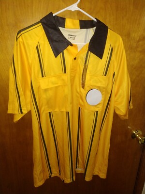 Premier KwikGoal Official Soccer Referee Jersey Yellow New With Tags Men's Large
