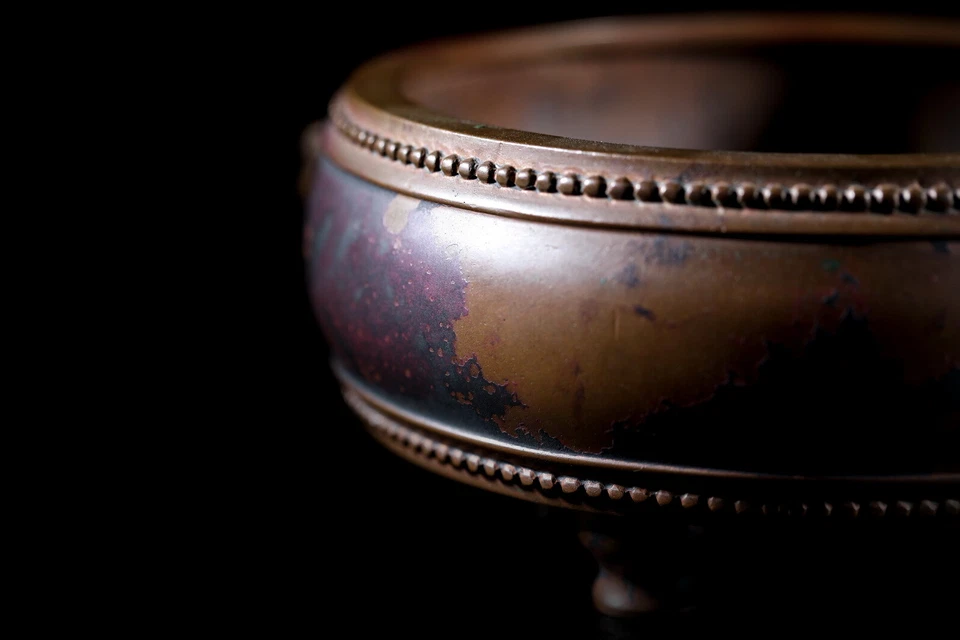 Copper Beast Ears Three-legged Round Incense Burner High-end Incense Supplies - Image 4 of 4