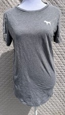 PINK Victoria's Secret Dog Logo Short Sleeve T-Shirt Gray Cotton S