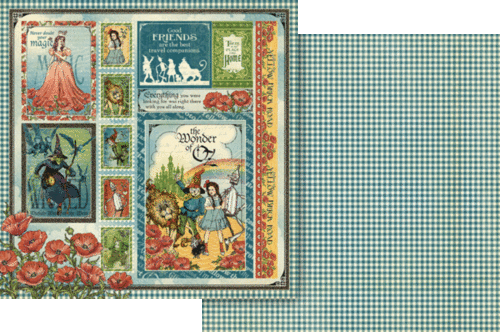 GRAPHIC 45 "WONDER OF OZ" 12X12 PAPER SET-12 SHEETS   SCRAPJACK'S PLACE - Picture 2 of 13