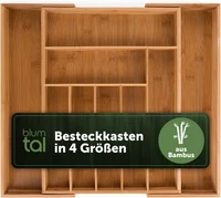 Besteckkasten Aus Bambus - GrößEnverstellbarer Schubladentrenner KüChe - Besteck
