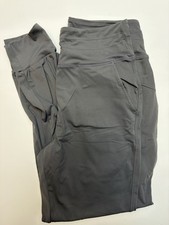 Womens High Waisted Joggers Dark Gray Athleisure Yoga Pants Pockets Medium