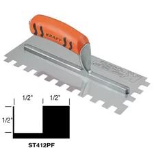 Superior Tile Cutter and Tools Trowel,Sqr Notch,For Lrg Ceramic/Quarry ST412PF