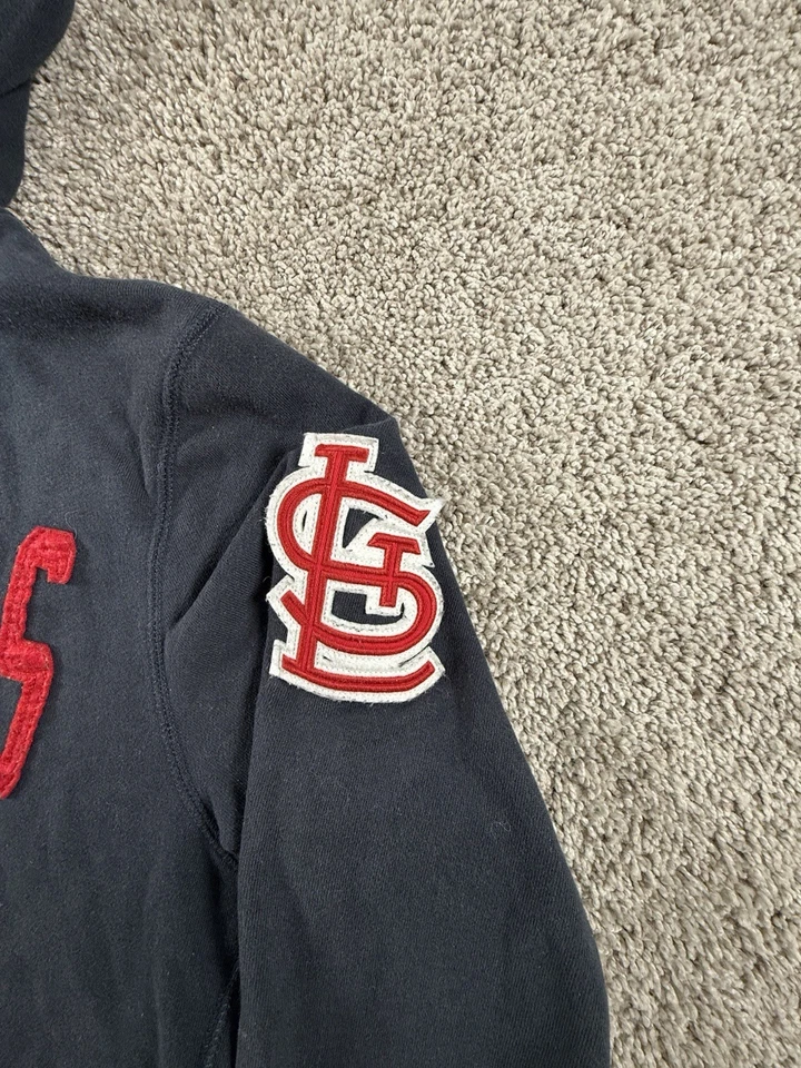 St Louis Cardinals MLB Baseball Black '47 Full Zip Hoodie Sweatshirt - Men's M - Image 2 of 4
