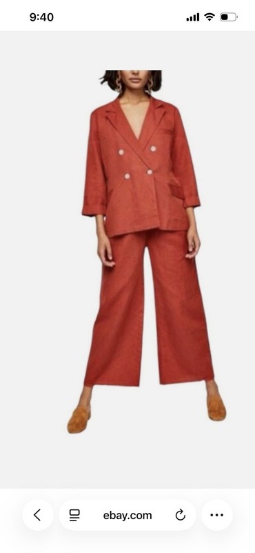 Free People Winnie Linen Blazer Med Suit Jacket Terracotta Suit New With Tags
