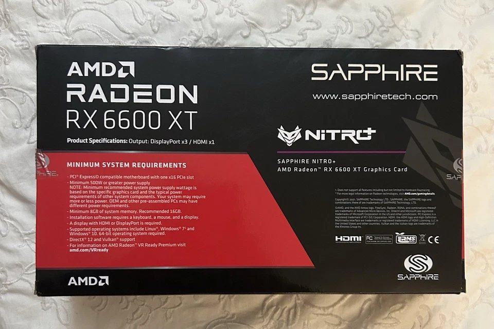 SAPPHIRE Nitro+ Radeon RX 6600 XT 8GB GDDR6 GPU Gaming - PCIe 4.0 - Immagine 2 di 4