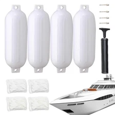 4xBoat Fenders Set Inflatable Ribbed Boat Bumpers Dock Shield Protection 10x30"