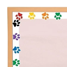 Fun Express Paw Print Bulletin Board Border - 12 Pieces - Educational and Learni
