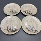 Set 4 Red Wing Bob White Quail Pottery 6.5" Bread Butter Dessert Plate Vtg MCM-1