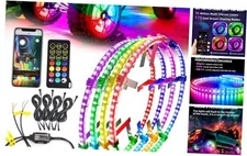  4PCS 14" Double Sided RGB LED Wheel Ring Lights with APP & 14inch-Double Sided