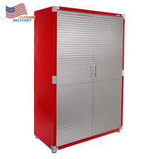 Heavy Steel Lockable Organizer Locker Storage Cabinet 48" W X 24" D Red