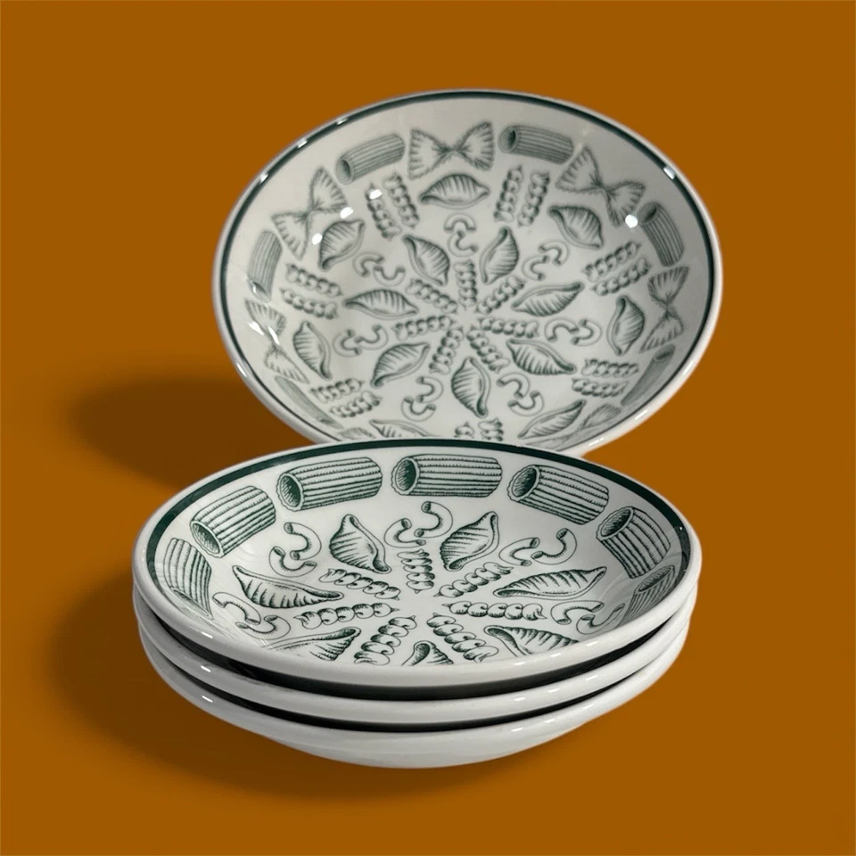 JUEGO DE 4 TAZONES GRANDES PARA SERVIR PASTA LA PRIMULA 12” Y 3 TAZONES PARA PASTA 8” VERDE Y BLANCO Foto 4 de 4