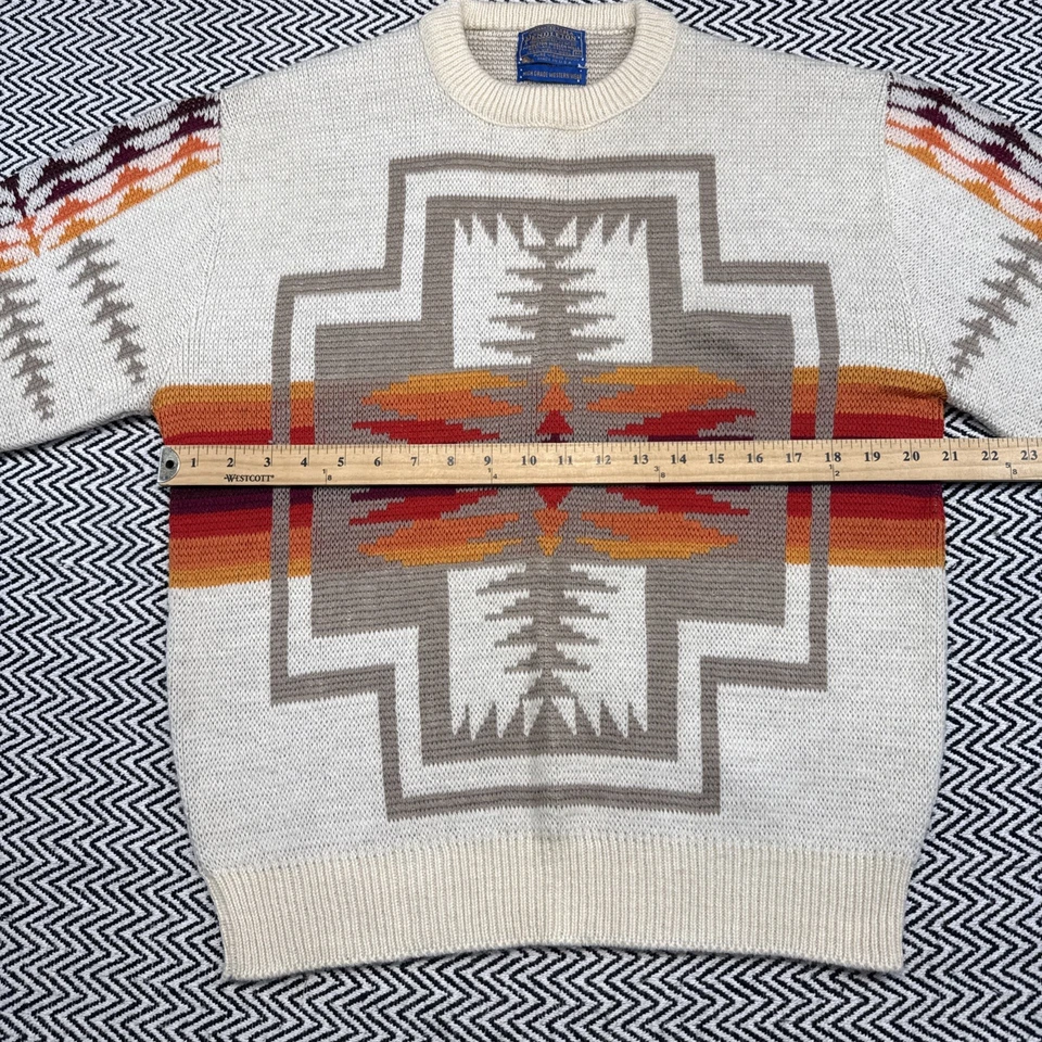 VTG Pendleton MENS MEDIUM Chief Joseph Virgin Wool Sweater USA Western Aztec - Image 4 of 4