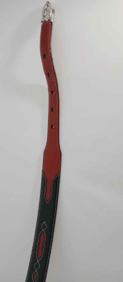 Cinto de couro vintage JUSTIN cowgirl faroeste 34" feminino cowboy decorações prata - Imagem 4 de 4