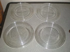 Set of 4 Anchor Hocking Depression Manhattan Glass 10" Dinner Plates