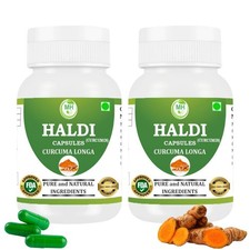 Curcuma Longa Haldi Capsules For Health Problems and Diseases Pack of 2 x 60