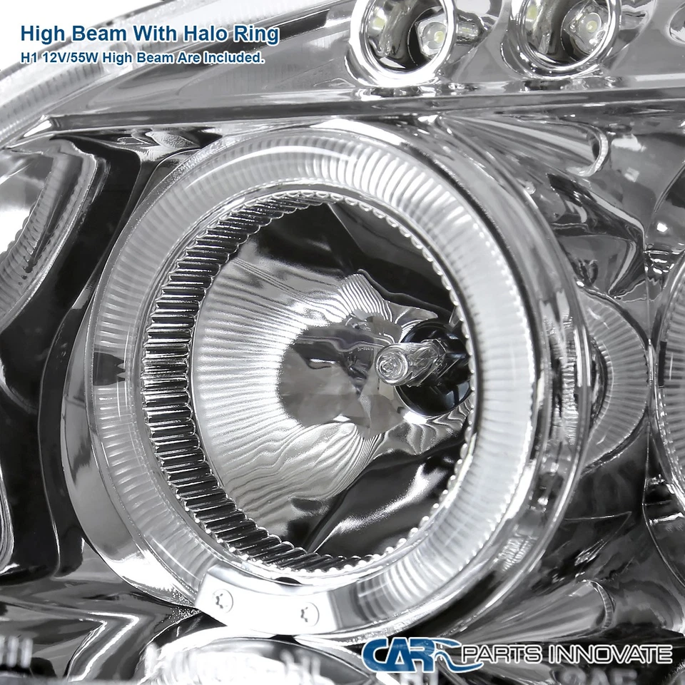 Fits 1996-1998 Honda Civic LED Halo Projector Headlights Lamps Left+Right 96-98 - Image 3 of 4