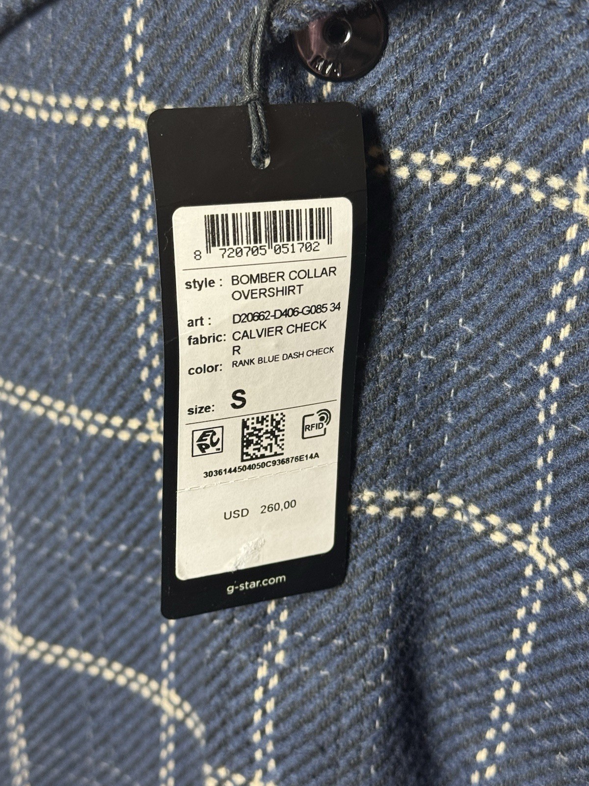 NWT G-Star RAW Flannel Shirt Jacket Men's Size Small image 2