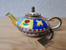 Goebel Miniatur Teekanne / Kaffeekanne handbemalt emailliert 1995 Sammlerstück
