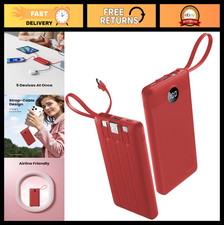 10000mAh Portable Power Bank, External Battery Pack, 5 Outputs, LED Display, Tra