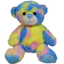 Animal Alley Rainbow Tie Dye Teddy Bear Plush Sparkle Nose Vintage