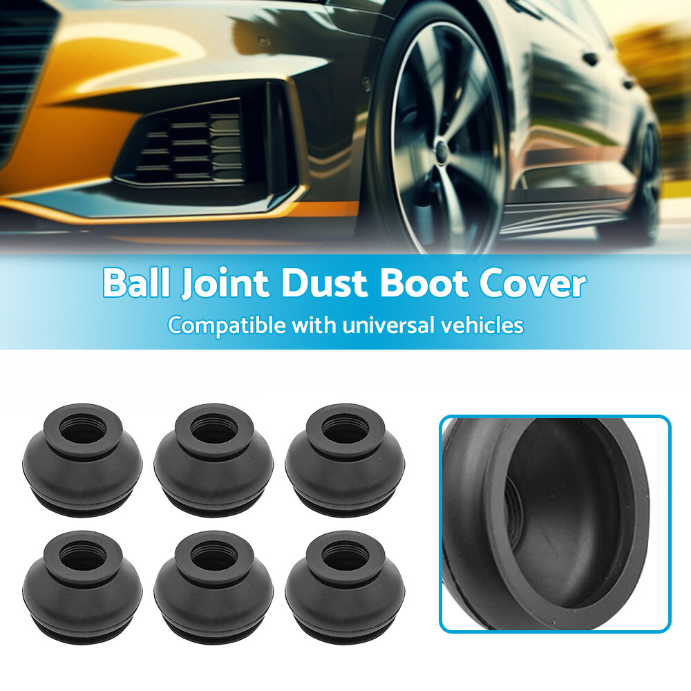 Universal 6PCS Black Rubber Ball Joint Dust Boot Cover Tie Rod End Set
