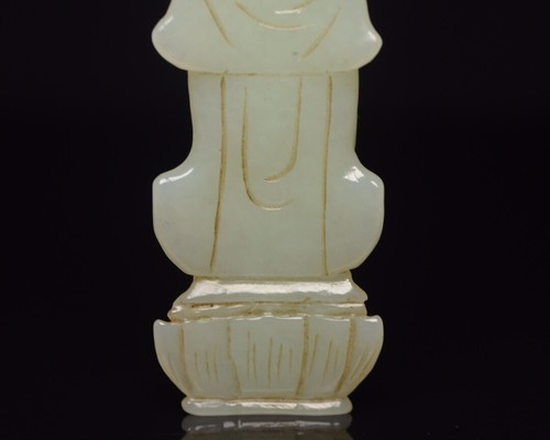 Chinese Natural Hetian Jade Carved Kwan-yin Statue Collection Sculpture Nice Art - Picture 6 of 17