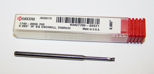 (.0850") MOLINO FINAL CARBURO 3 FLAUTA ALCANCE EXTENDIDO KYOCERA 1740-0850.700 - Imagen 2 de 2