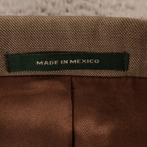 Evan Picone Jacket XL Beige Brown Wool Silk Twill Ticket Pocket Blazer 46R - Picture 3 of 18