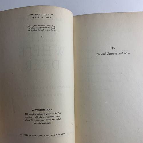 James Thurber The White Deer Inscribed Otto Friedrich '47 Scarce HC Free US Ship - Picture 9 of 9